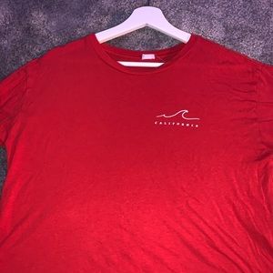 red california garage crop top